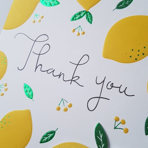 2 pcs C R Gibson Luxury Card Citrus Thank You Card (1 Card with Envelope) - Picture 7 of 10